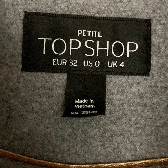 Topshop Gray Wool Coat size 0 - Picture 2 of 6